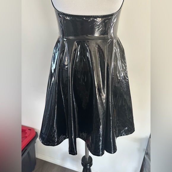 DISRUPT THE PEACE MINI DRESS vinyls black dress XS - Picture 5 of 9